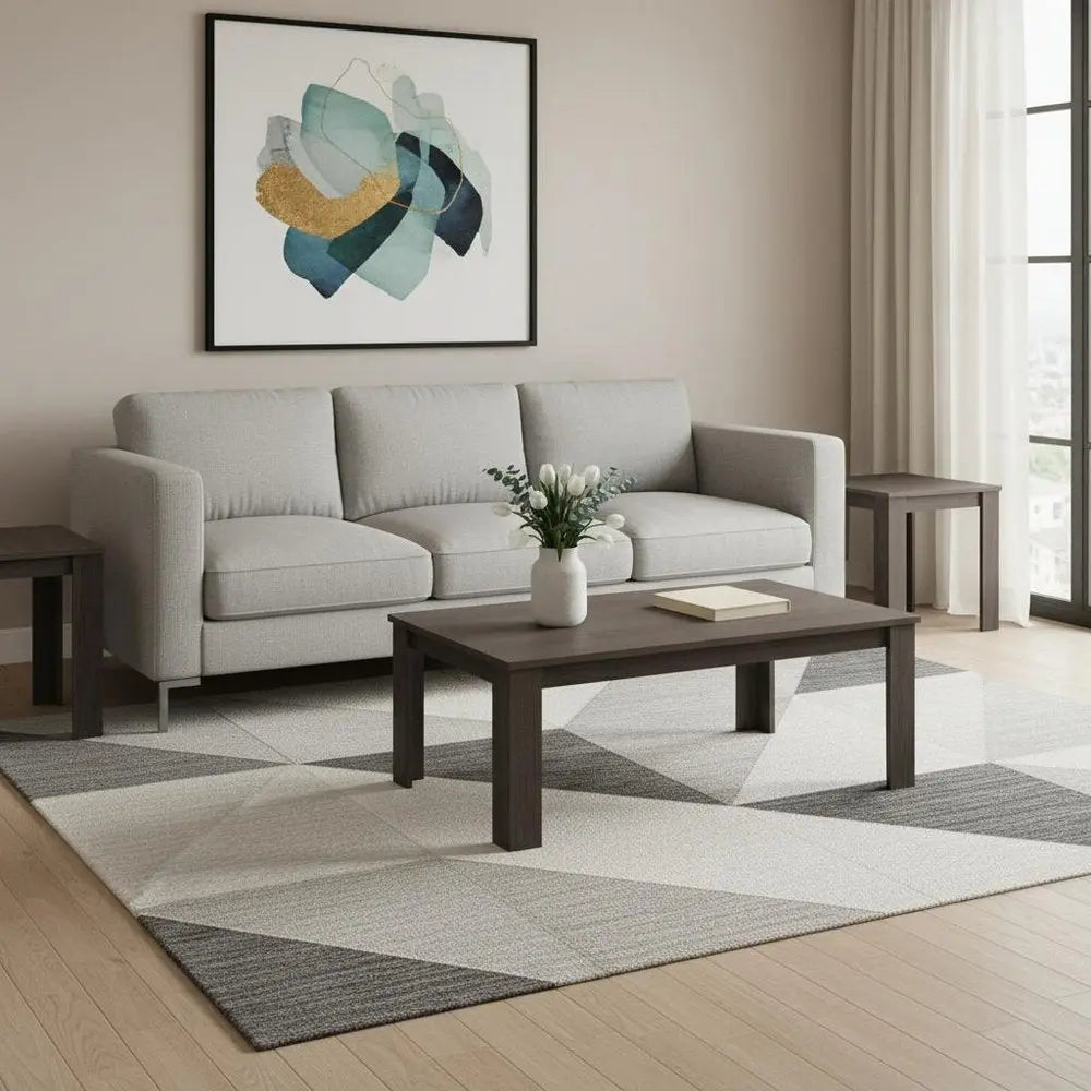 Set of Three 44" Oak Coffee Table HomeRoots