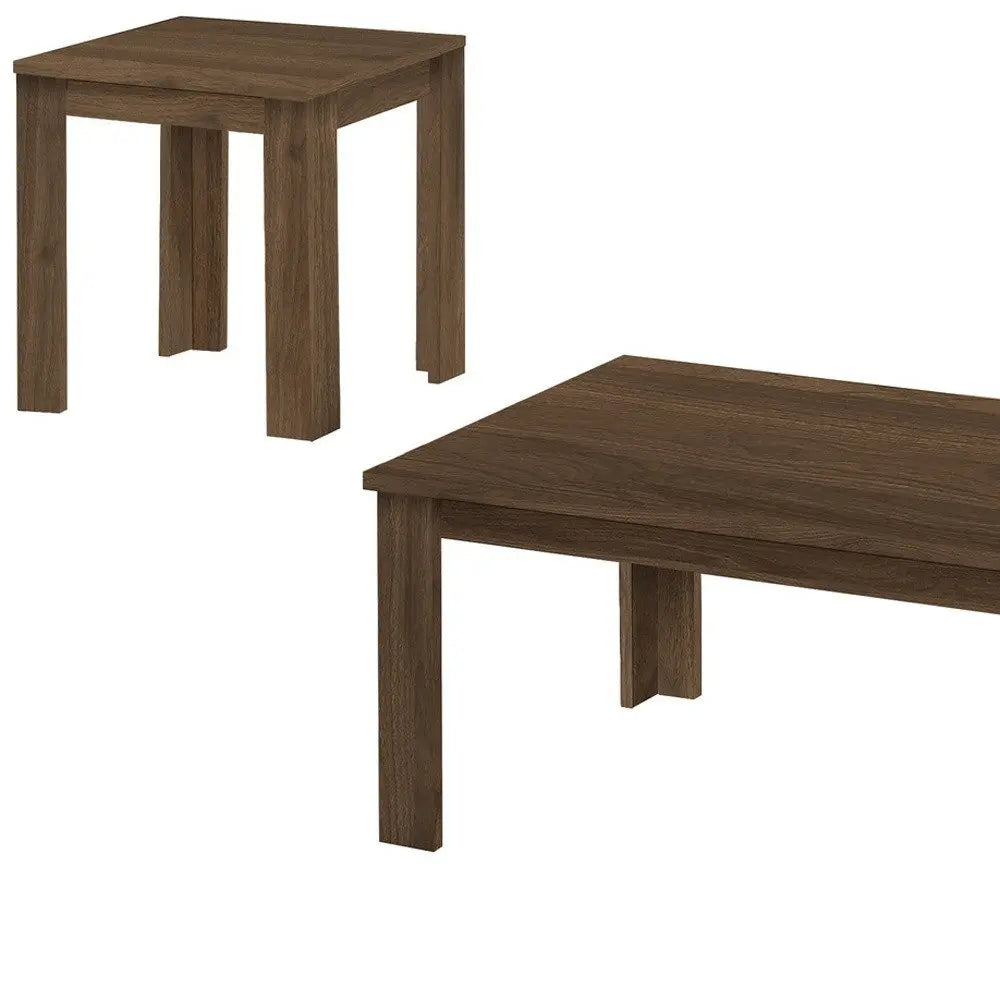 Set of Three 44" Dark Brown Coffee Table HomeRoots