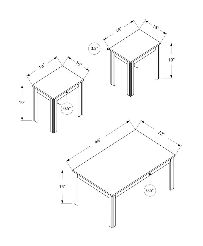 Set of Three 44" Dark Brown Coffee Table HomeRoots