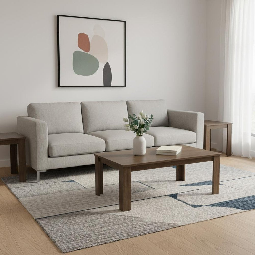 Set of Three 44" Dark Brown Coffee Table HomeRoots