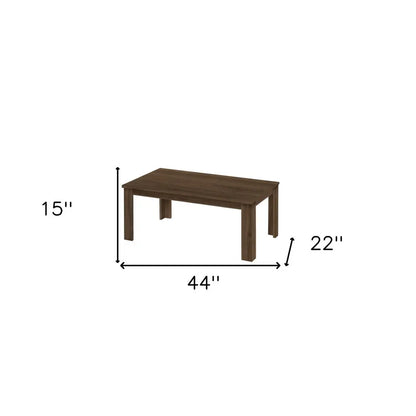 Set of Three 44" Dark Brown Coffee Table HomeRoots