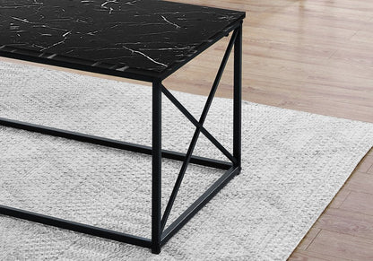Set of Three 42" Black Metal Coffee Table HomeRoots