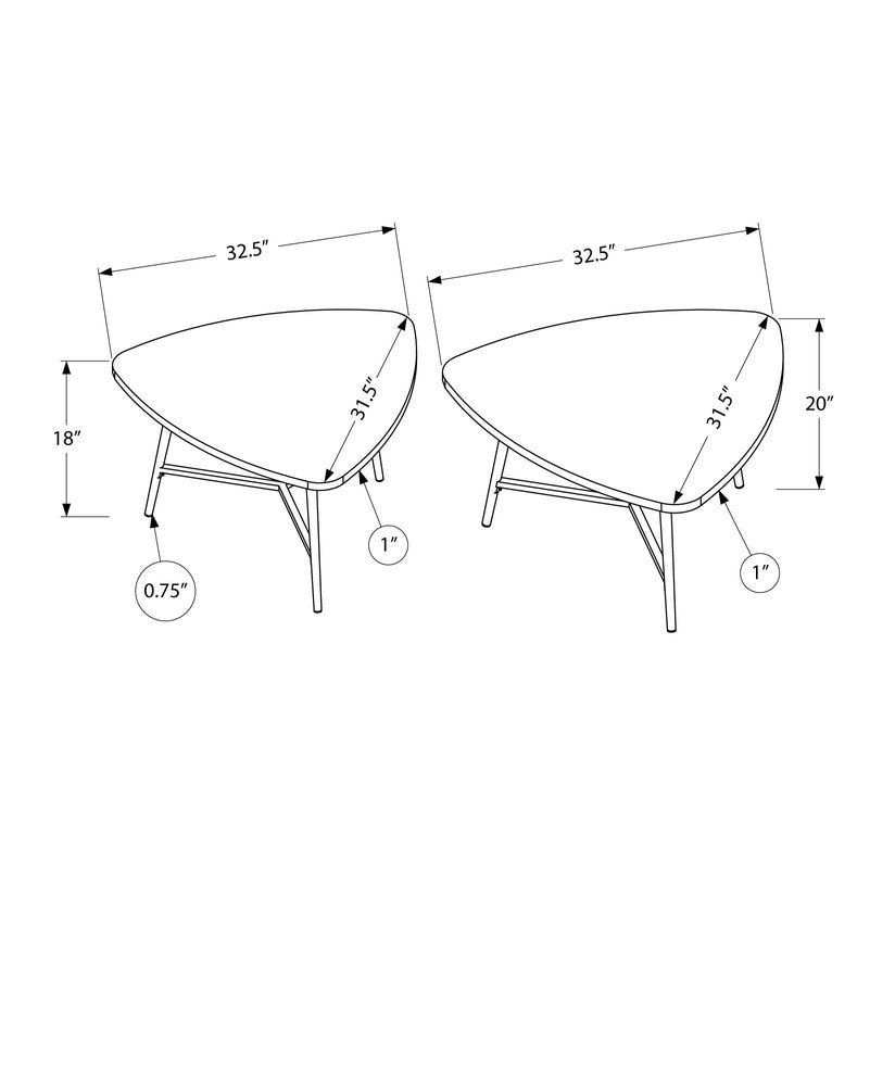 Set of Two 33" Taupe And Black Triangle Nested Coffee Tables HomeRoots