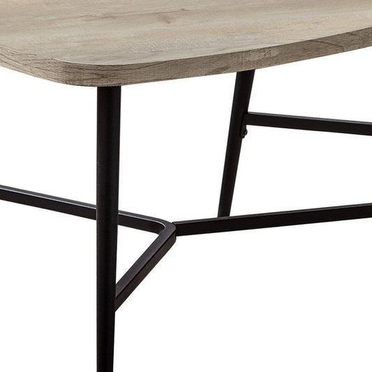 Set of Two 33" Taupe And Black Triangle Nested Coffee Tables HomeRoots