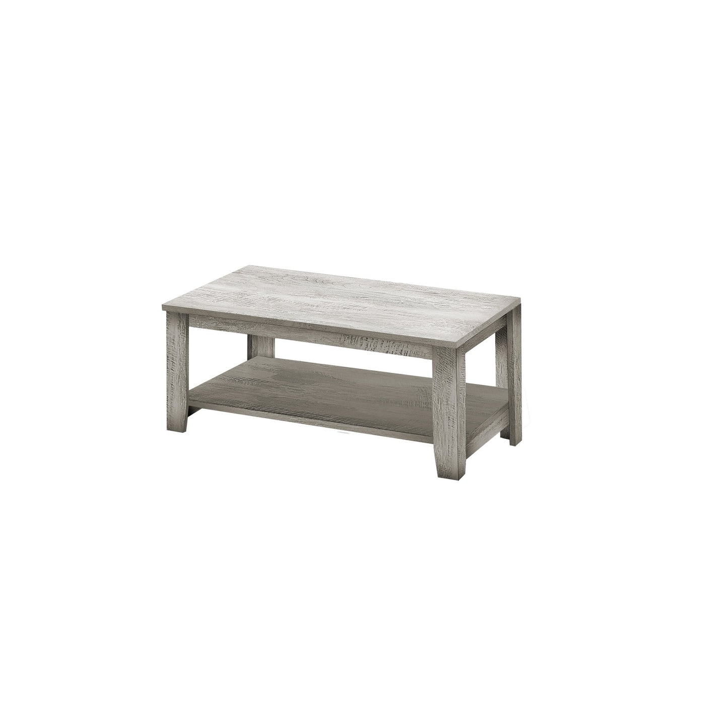 Set Of Three 42" Gray Rectangular Coffee Table With Three Shelves