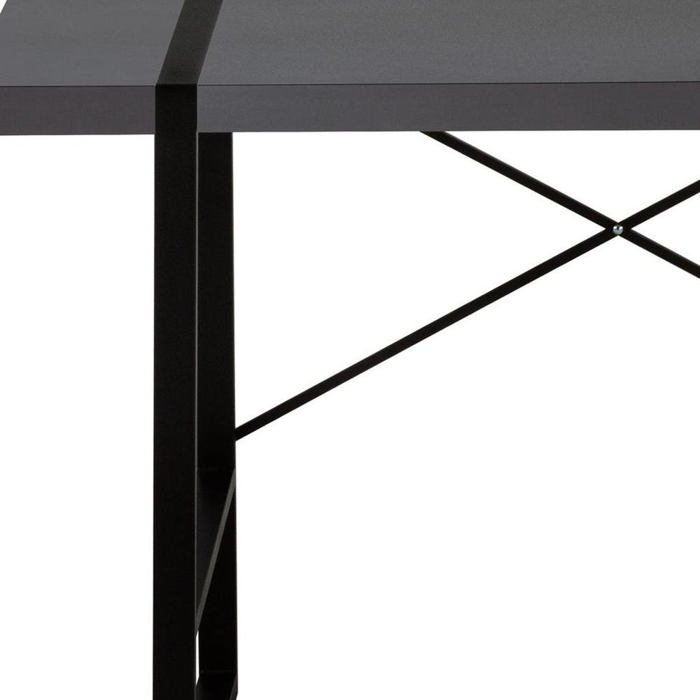 49" Gray and Black Computer Desk HomeRoots