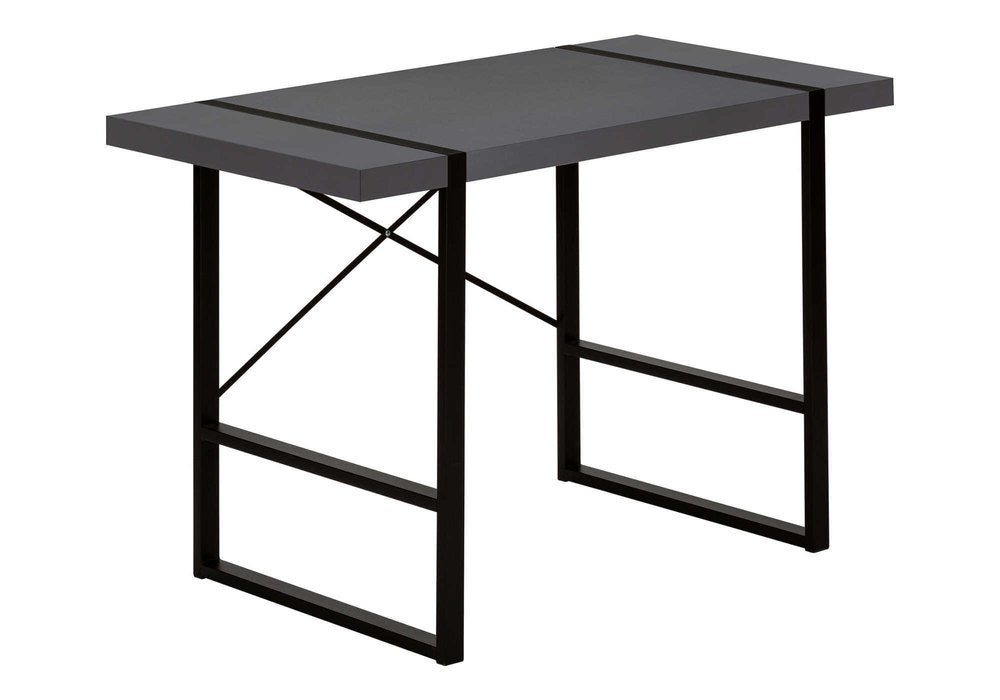 49" Gray and Black Computer Desk HomeRoots