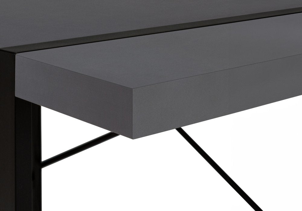 49" Gray and Black Computer Desk HomeRoots
