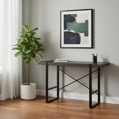 49" Gray and Black Computer Desk HomeRoots