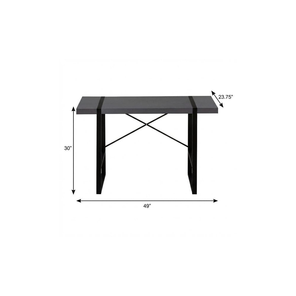 49" Gray and Black Computer Desk HomeRoots