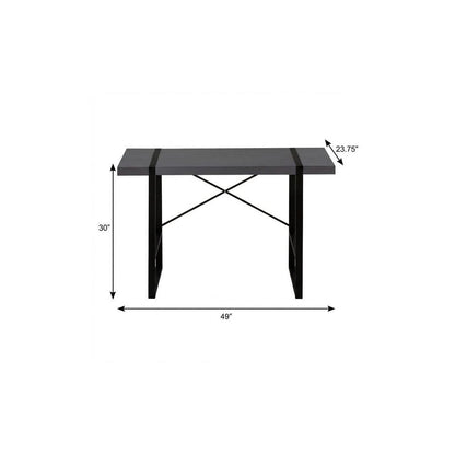 49" Gray and Black Computer Desk HomeRoots