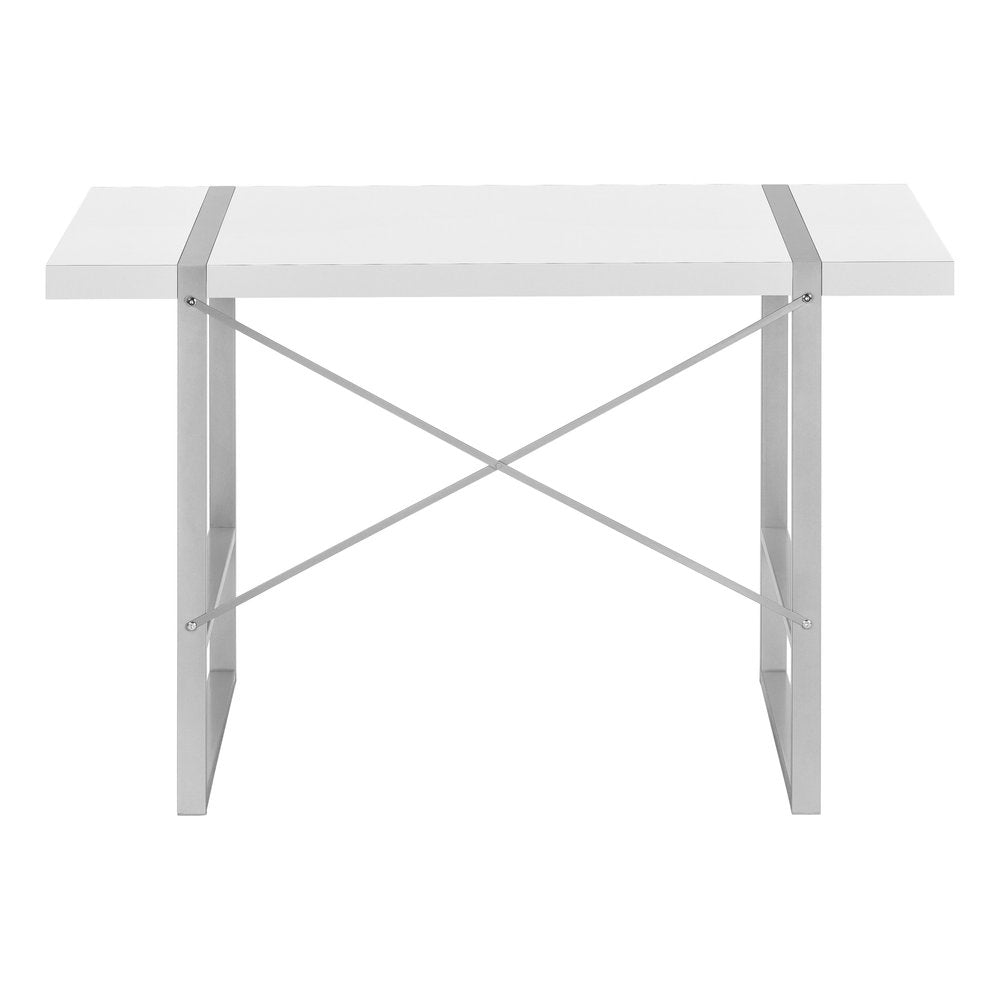 49" White and Gray Computer Desk HomeRoots