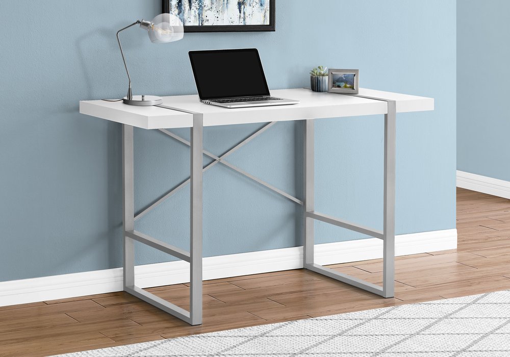 49" White and Gray Computer Desk HomeRoots