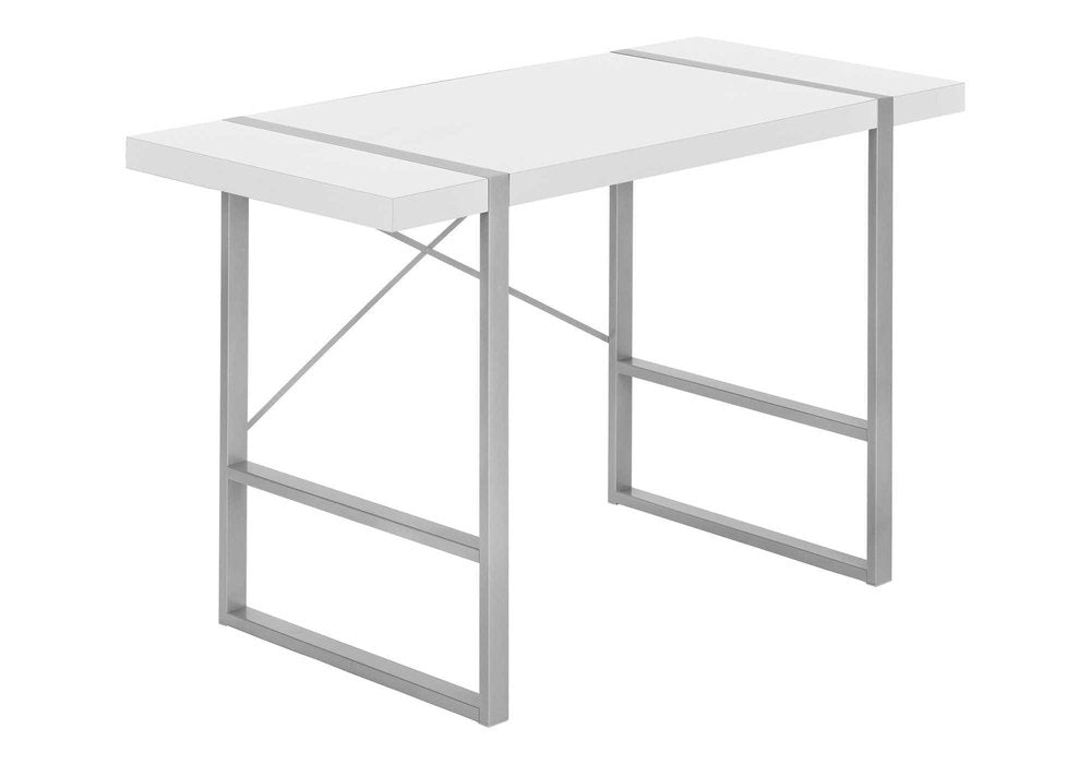 49" White and Gray Computer Desk HomeRoots