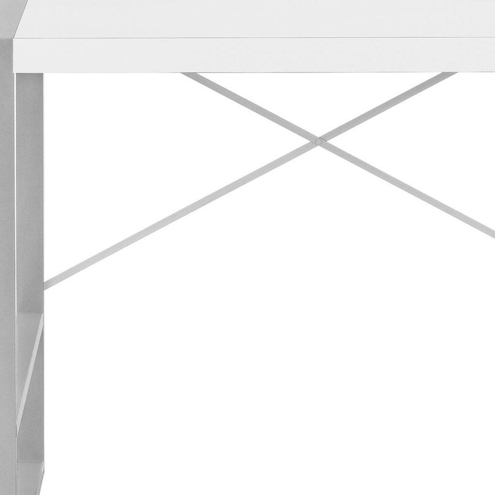 49" White and Gray Computer Desk HomeRoots