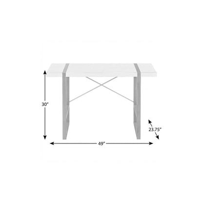 49" White and Gray Computer Desk HomeRoots