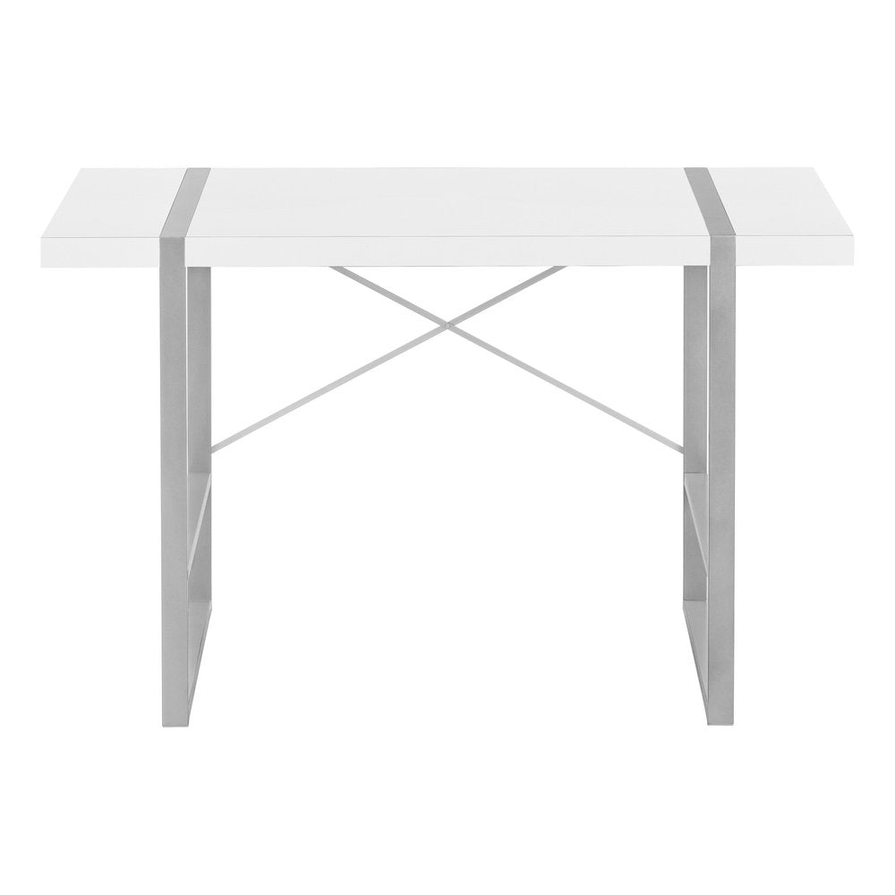 49" White and Gray Computer Desk HomeRoots