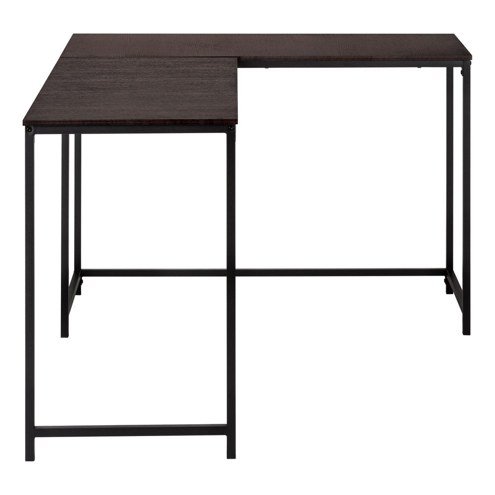 58" Espresso and Black L Shape Computer Desk HomeRoots