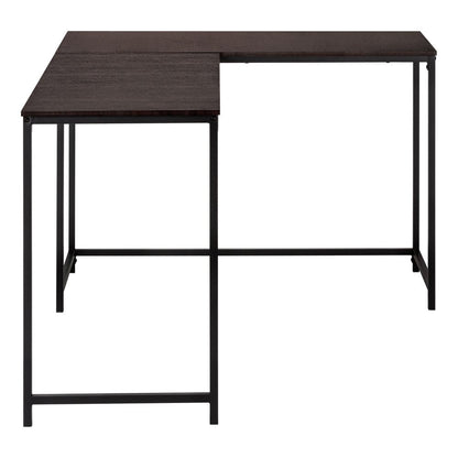 58" Espresso and Black L Shape Computer Desk HomeRoots