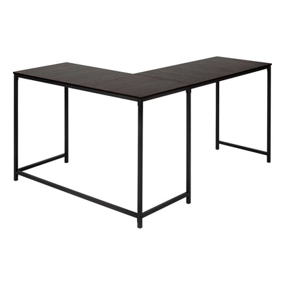 58" Espresso and Black L Shape Computer Desk HomeRoots