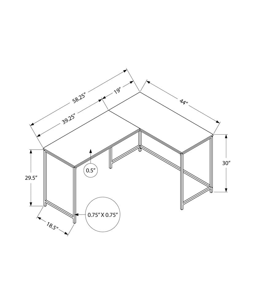 58" Espresso and Black L Shape Computer Desk HomeRoots