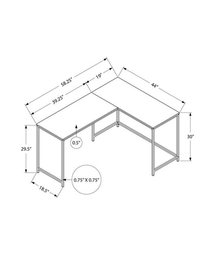 58" Espresso and Black L Shape Computer Desk HomeRoots