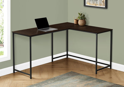 58" Espresso and Black L Shape Computer Desk HomeRoots