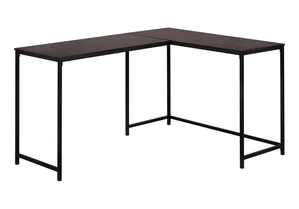 58" Espresso and Black L Shape Computer Desk HomeRoots