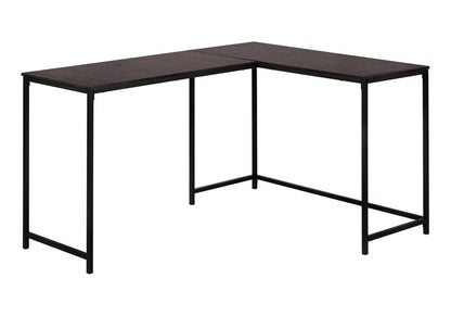 58" Espresso and Black L Shape Computer Desk HomeRoots
