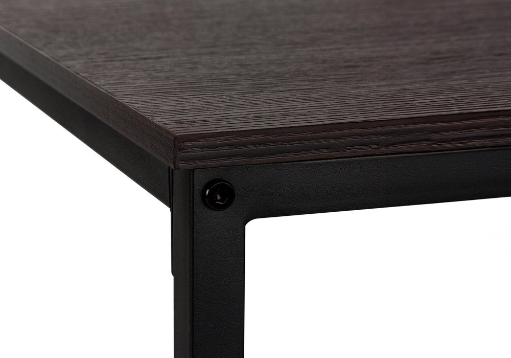 58" Espresso and Black L Shape Computer Desk HomeRoots