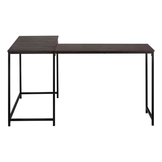 58" Espresso and Black L Shape Computer Desk HomeRoots