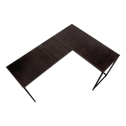 58" Espresso and Black L Shape Computer Desk HomeRoots