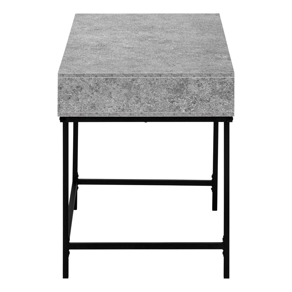 47" Gray and Black Wood and Metal H-Shape Computer Desk With Two Drawers HomeRoots