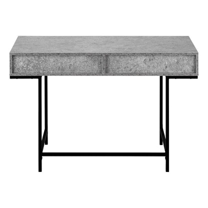 47" Gray and Black Wood and Metal H-Shape Computer Desk With Two Drawers HomeRoots
