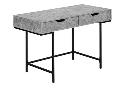 47" Gray and Black Wood and Metal H-Shape Computer Desk With Two Drawers HomeRoots