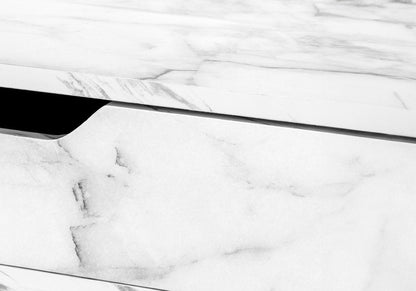 47" White and Black Wood and Metal H-Shape Computer Desk With Two Drawers HomeRoots