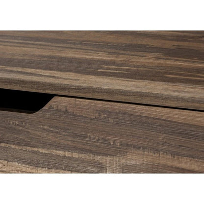 47" Brown and Black Wood and Metal H-Shape Computer Desk With Two Drawers HomeRoots