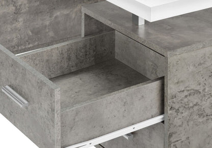 60" White and Gray Computer Desk With Three Drawers HomeRoots