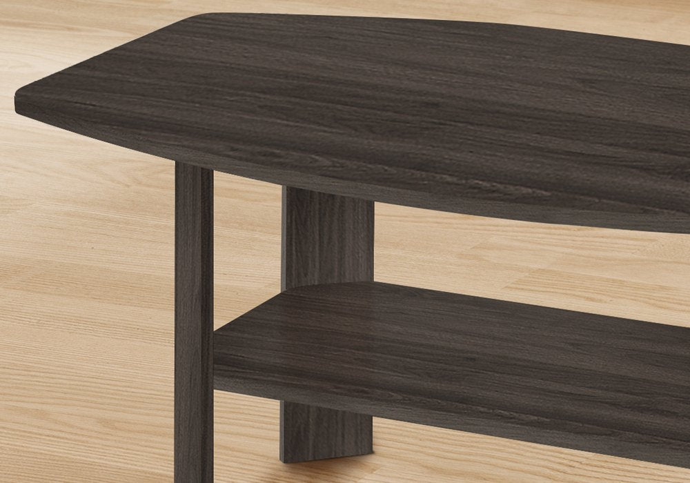 Set of Three 36" Oak Coffee Table With Three Shelves HomeRoots