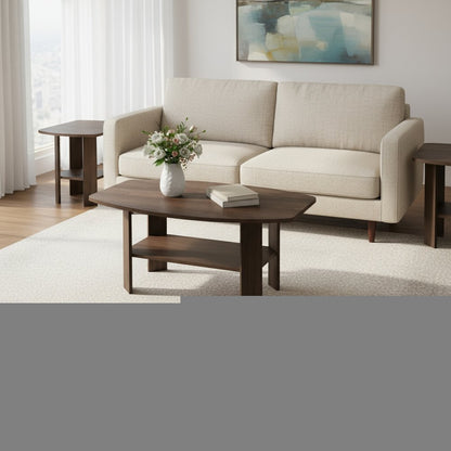 Set of Three 36" Espresso Coffee Table With Three Shelves HomeRoots