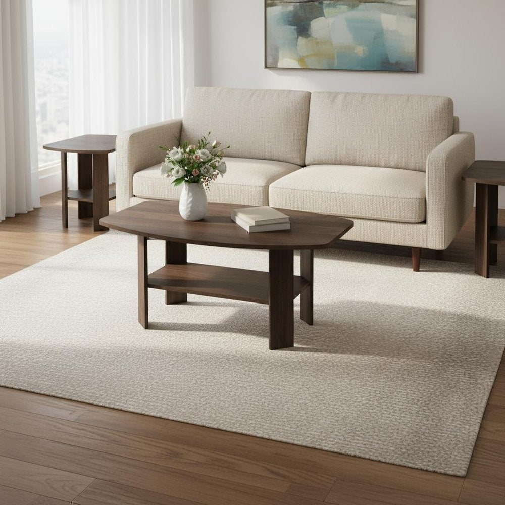 Set of Three 36" Espresso Coffee Table With Three Shelves HomeRoots