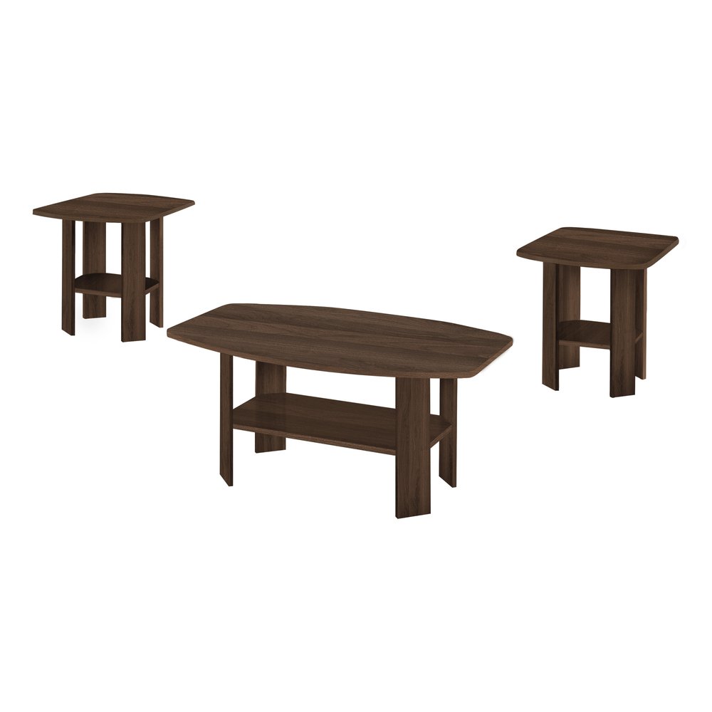 Set of Three 36" Espresso Coffee Table With Three Shelves HomeRoots