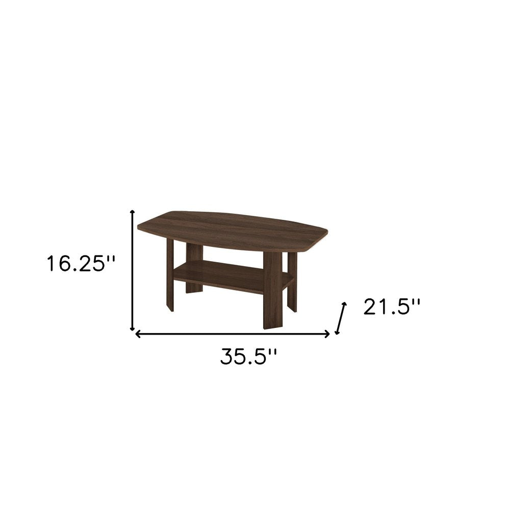 Set of Three 36" Espresso Coffee Table With Three Shelves HomeRoots