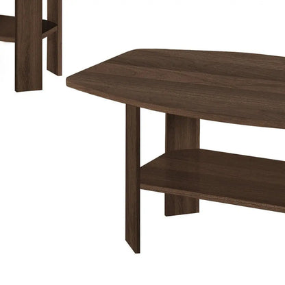 Set of Three 36" Espresso Coffee Table With Three Shelves HomeRoots