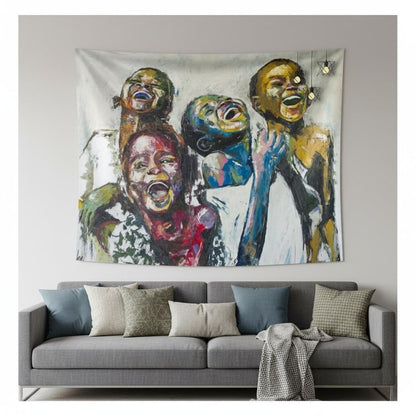 Julio Happy Kids Unframed Tapestry Wall Art HomeRoots