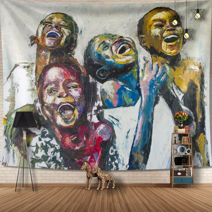 Julio Happy Kids Unframed Tapestry Wall Art HomeRoots