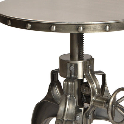21" Silver Metal And Iron Round End Table HomeRoots