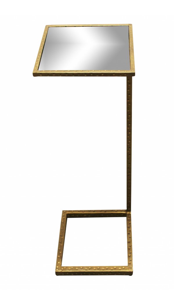 27" Brass And Silver Mirrored Square Mirrored End Table HomeRoots