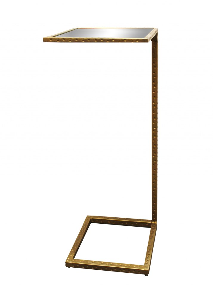 27" Brass And Silver Mirrored Square Mirrored End Table HomeRoots