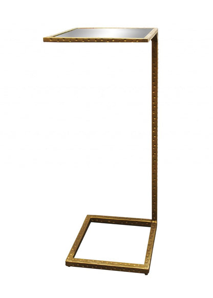27" Brass And Silver Mirrored Square Mirrored End Table HomeRoots